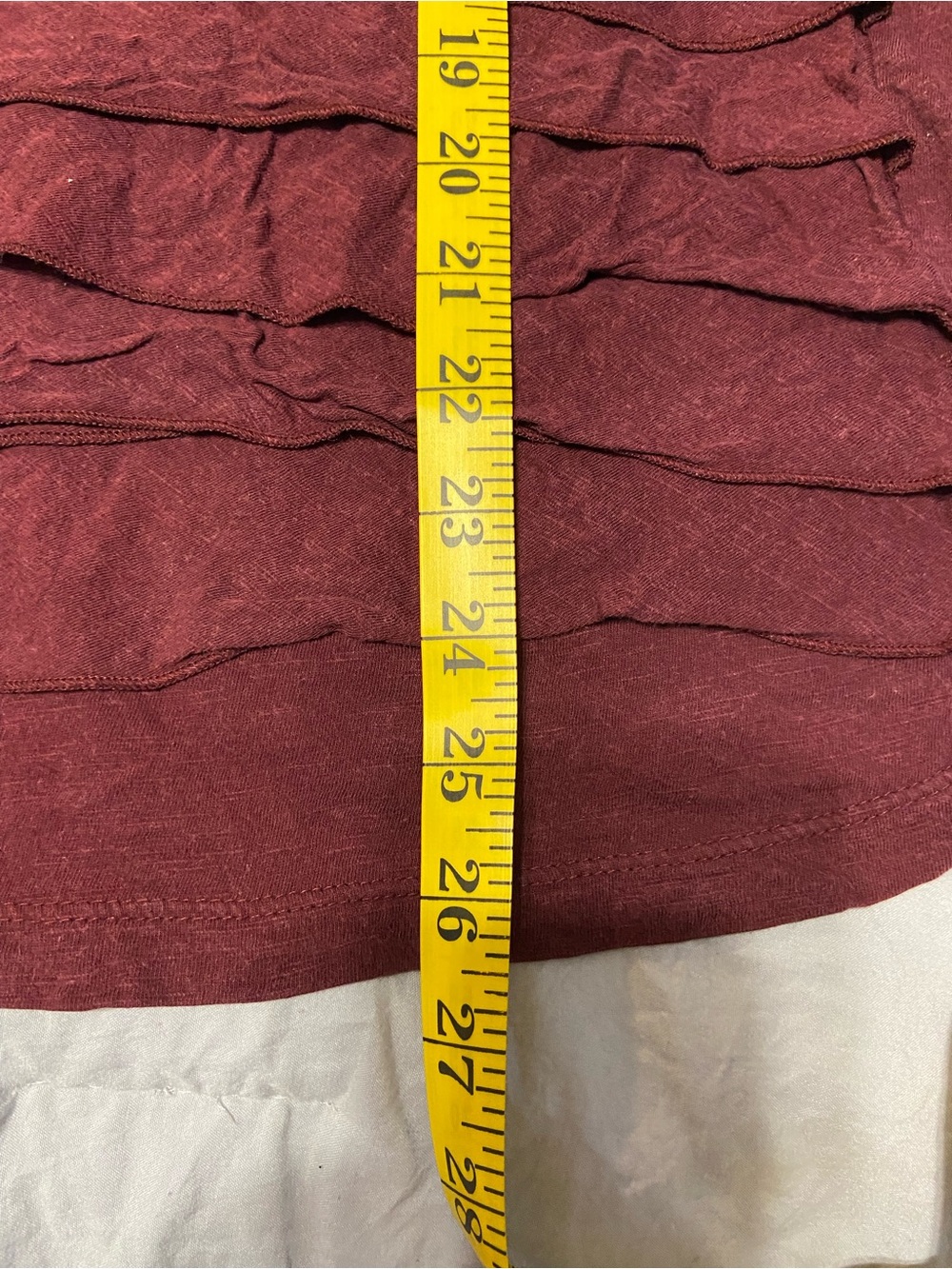LOFT Red Ruffle Layered Short Sleeve Tee - Picture 5 of 7